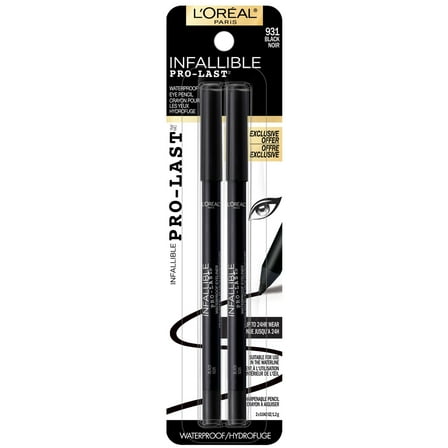 L'Oreal Paris Infallible Pro Last Waterproof Eyeliner, Black, 2 Pack