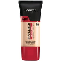 L'Oreal Paris Infallible Pro-Matte Blendable Foundation, Oil Free, 102 Shell Beige, 1 fl oz