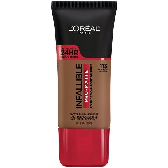 L'Oreal Paris Infallible Pro-Matte Blendable Foundation, Oil Free, 113 Brown Suede, 1 fl. oz.