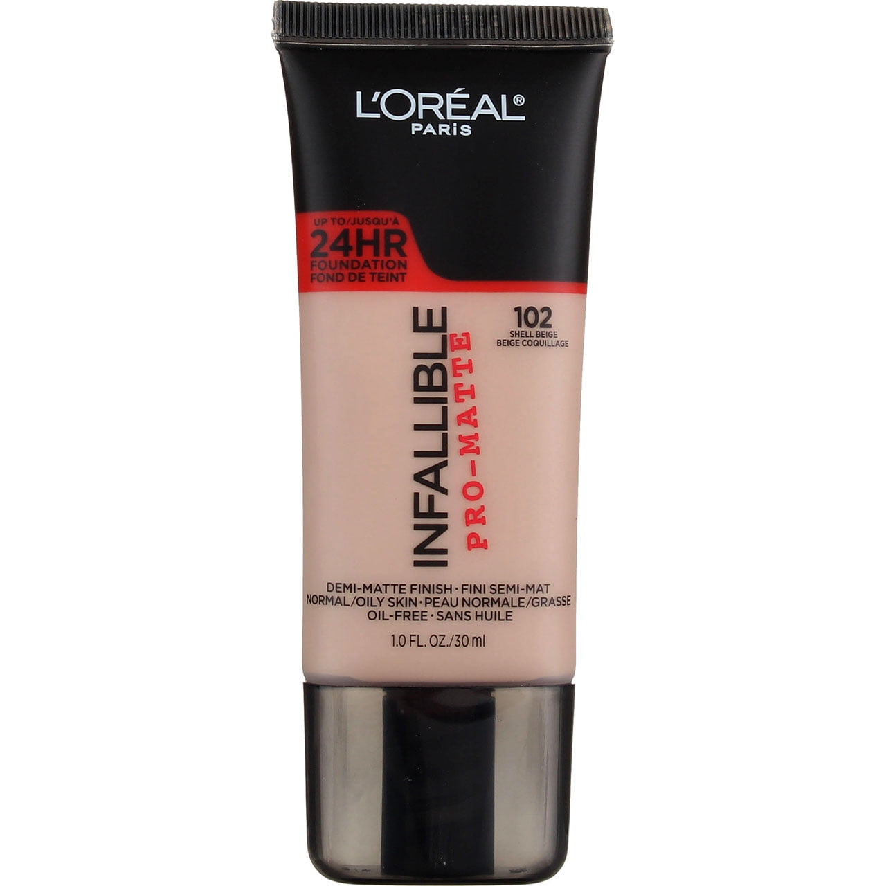 Base de maquillaje Infallible Pro-Matte L'Oréal Paris, Tono 102 Shell Beige