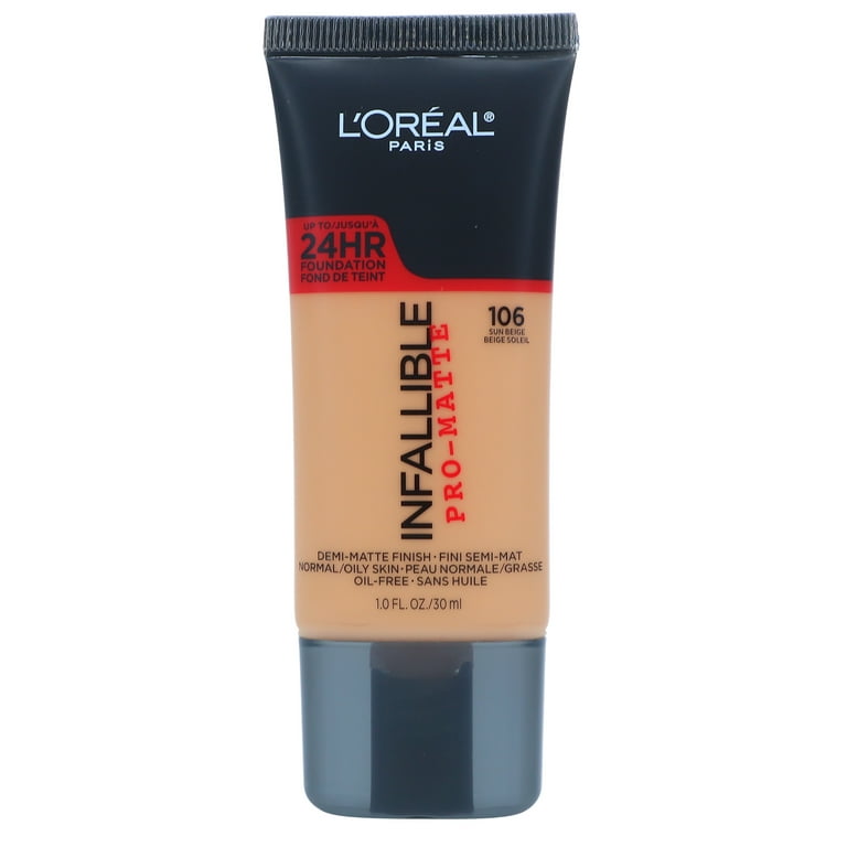 L'Oréal Paris Infallible Pro-Matte Foundation, Sun Beige 106 - 1 fl oz tube
