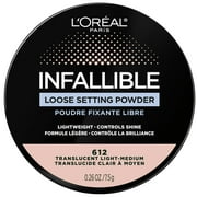 L'Oreal Paris Infallible Tinted Loose Setting Powder, Translucent Light Medium, 0.26 oz