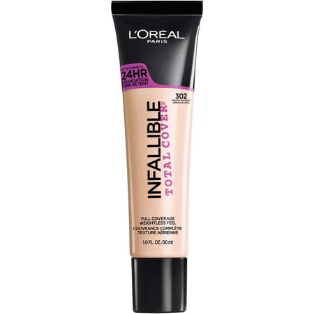 L'Oreal Paris Infallible Total Cover Liquid Foundation, Creamy Natural, 1 fl oz