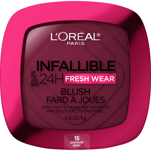L'Oreal Paris Infallible Up to 24H Fresh Wear Soft Matte Blush, Legendary Berry, 1 kit