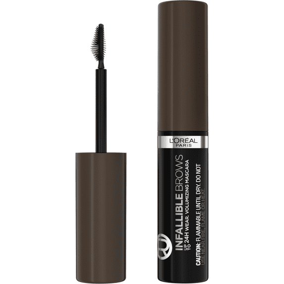 L'Oreal Paris Infallible Volumizing 24H Wear Brow Mascara, 3.0 Soft Black, 0.13 fl oz