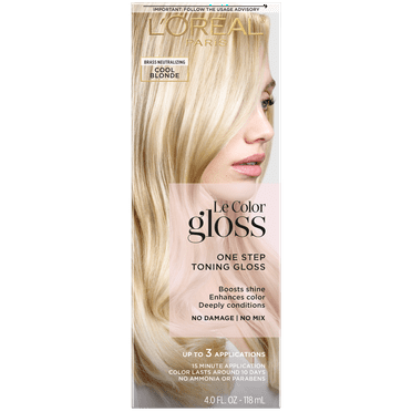 L'Oreal Paris Le Color Gloss One Step In-Shower Toning Gloss Hair Color, Cool Blonde, 4 fl oz