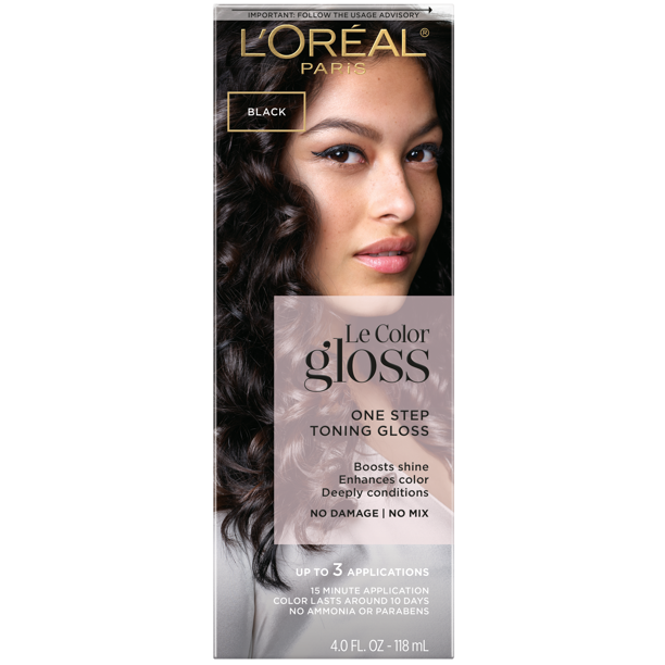 L'Oreal Paris Le Color Gloss One Step Toning Gloss Hair Color, 2 Deep