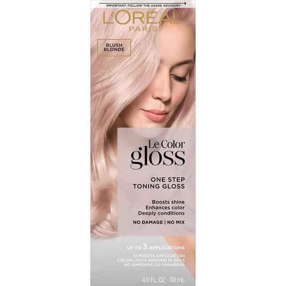 L'Oreal Paris Le Color Gloss One Step Toning Gloss Hair Color, Blush Blonde, 4 fl oz