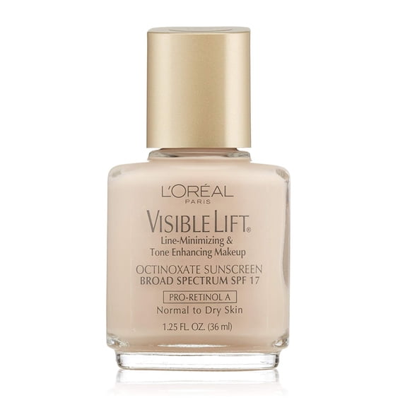 L'Oreal Paris Line-Minimizing & Tone-Enhancing Makeup 102 Soft Ivory Visible Lift 1.25 Fl Oz
