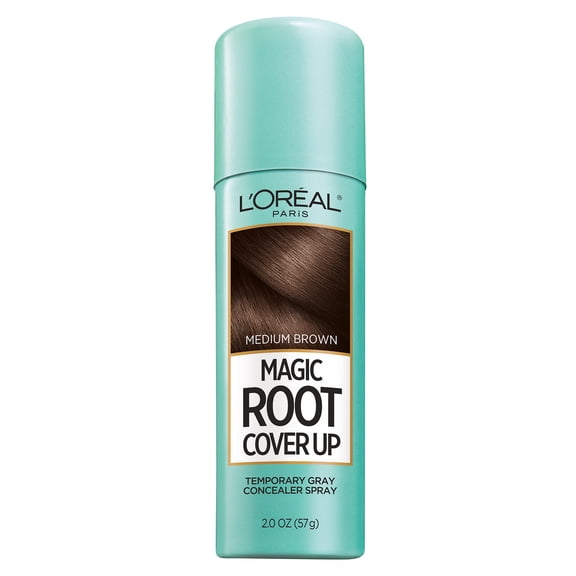 L'Oreal Paris Magic Root Cover Up Gray Concealer Spray, Medium Brown, Aerosol, 2 oz