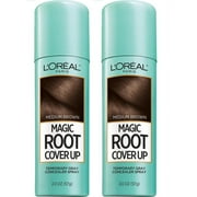 LOreal Paris Magic Root Cover Up Gray Concealer Spray, Medium Brown, Twin Pack, 2-2 oz.