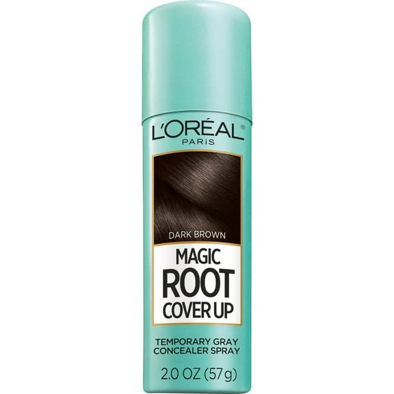 L'Oreal Paris Magic Root Cover Up Temporary Gray Concealer Spray, Dark Brown, 2 oz