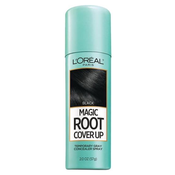 L'Oreal Paris Magic Root Cover Up Temporary Gray Concealer Spray, Black, 2 oz