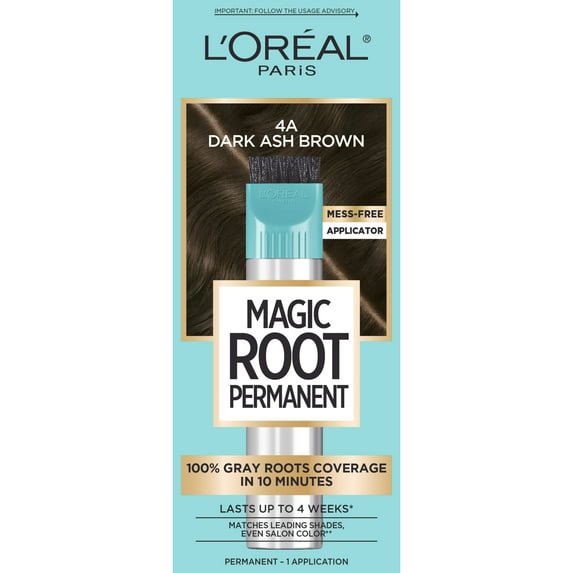 L'Oreal Paris Magic Root Rescue 10 Minute Hair Coloring Kit, 4A Dark Ash Brown, 1 Kit