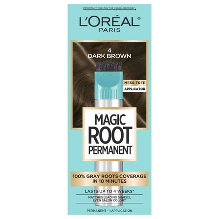 L'Oreal Paris Magic Root Rescue 10 Minute Root Hair Color, 4 Dark Brown, 1 kit
