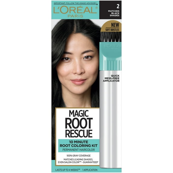 L'Oreal Paris Magic Root Rescue 10 Minute Root Hair Coloring Kit, 2 Black, 1 kit