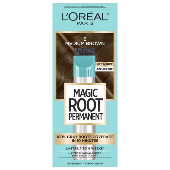 L'Oreal Paris Magic Root Rescue 10 Minute Root Hair Coloring Kit, 5 Medium Brown, 1 kit