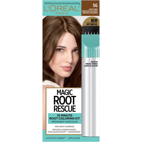 L'Oreal Paris Magic Root Rescue Permanent Hair Color, 5G Medium Golden Brown