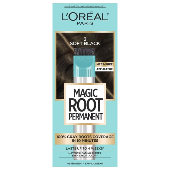 L'Oreal Paris Magic Root Rescue Permanent Hair Coloring, 3 Soft Black