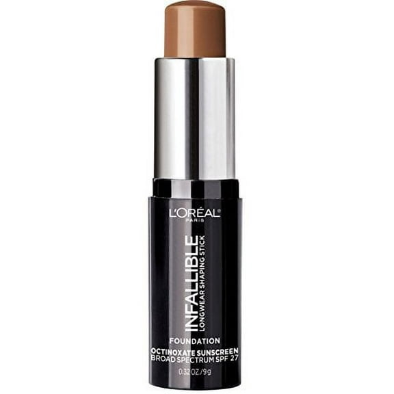 L'Oreal Paris Makeup Infallible Longwear Shaping Stick Foundation, 411 Chestnut, 1 Tube, 0.32 Ounce