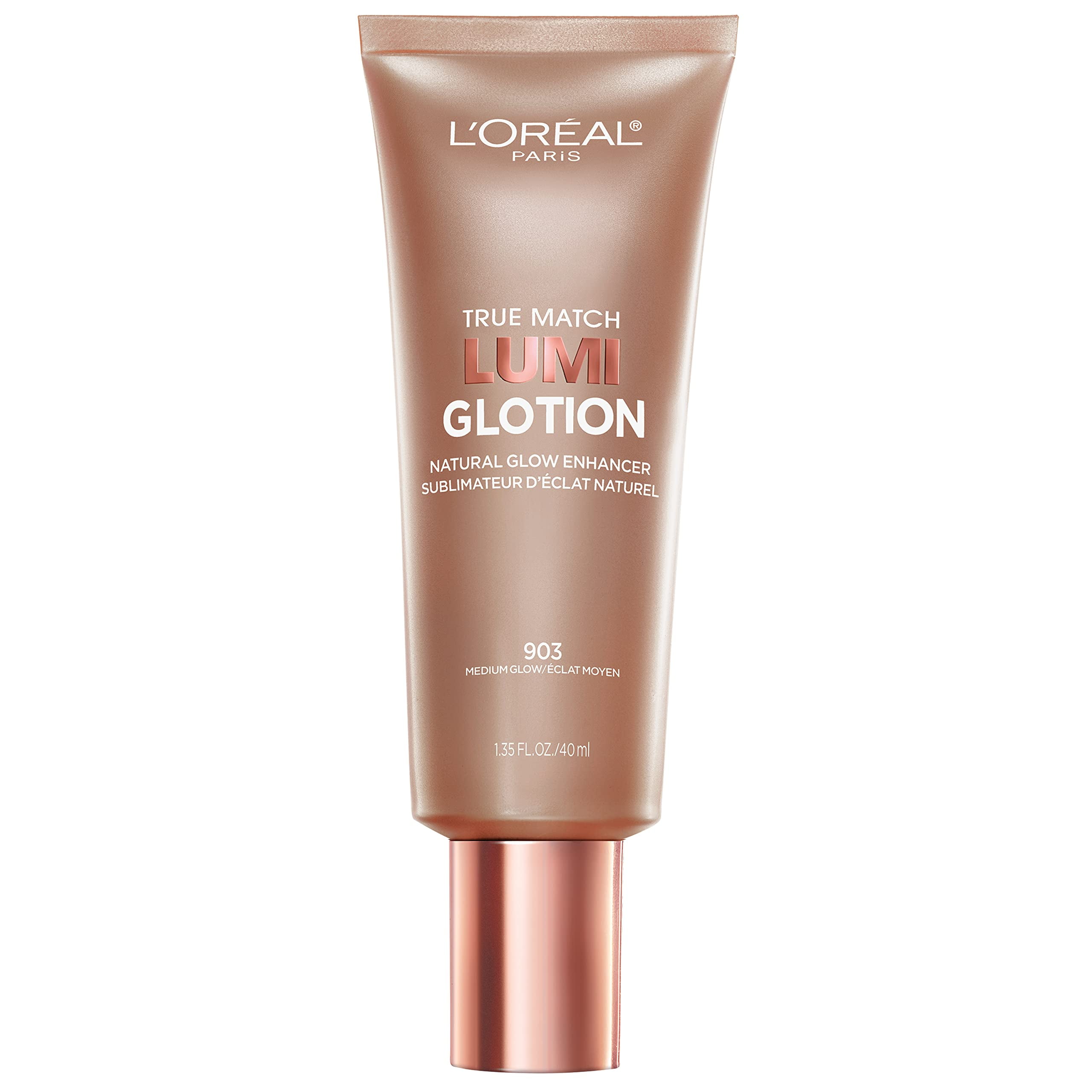 L'Oreal Paris Makeup True Match Lumi Glotion, Natural Glow Enhancer, Illuminator Highlighter, Bronzing Drops For a Sun-Kissed Glow, 903 Medium C57