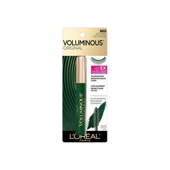 L'Oreal Paris Makeup Voluminous Original Washable Bold Eye Mascara, 0.27 Fluid Ounce, Deep Green