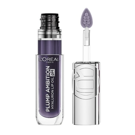 L'Oréal Paris Plump Ambition pH Hyaluron Lip Plumping Lip Gloss with Hyaluronic Acid, pH Berry Noir, 0.16 fl oz