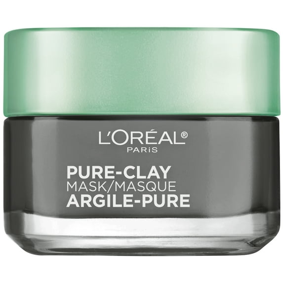 L'Oreal Paris Pure Clay Mask Detox and Brighten 3 Pure Clays and Charcoal, 1.7 oz