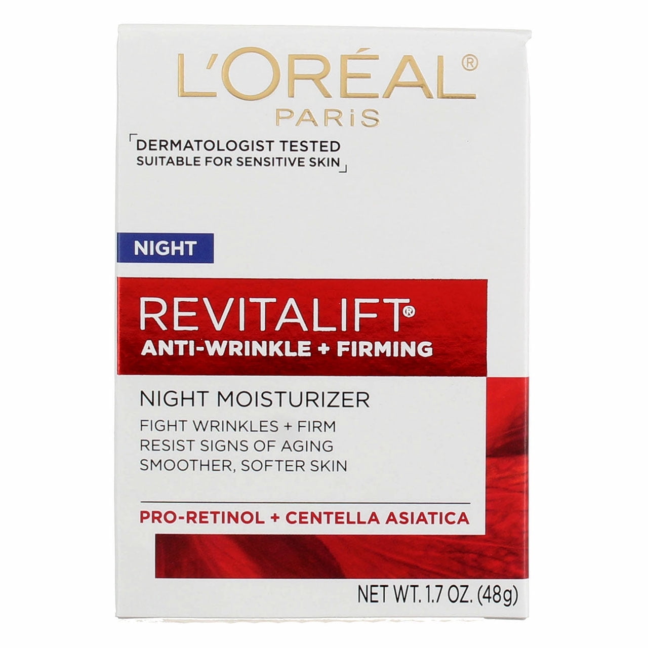 L'Oreal Paris, RevitaLift Anti-Wrinkle + Firming Night Cream Moisturizer 1.7 oz (Pack of 3)