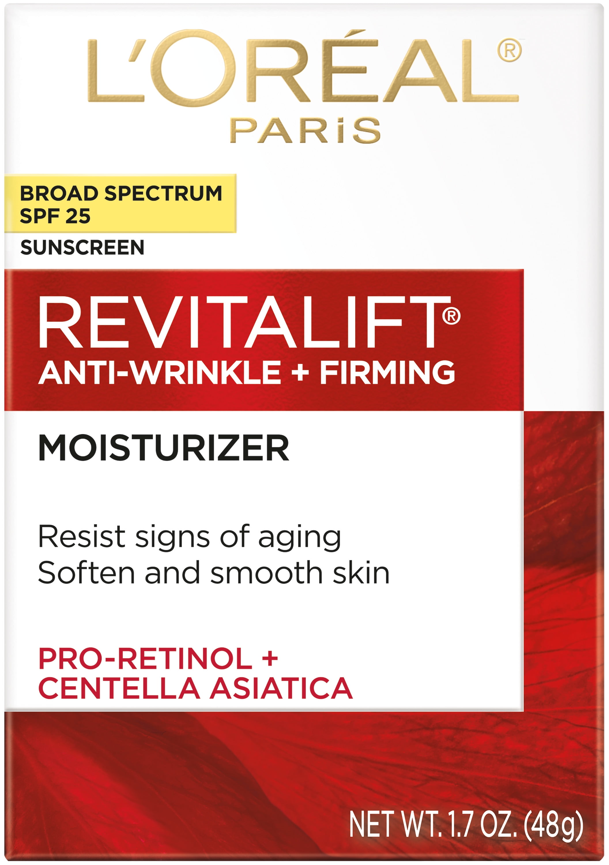 L'Oreal Paris Revitalift Anti-Wrinkle + Firming Face Moisturizer, SPF 25, 1.7 oz
