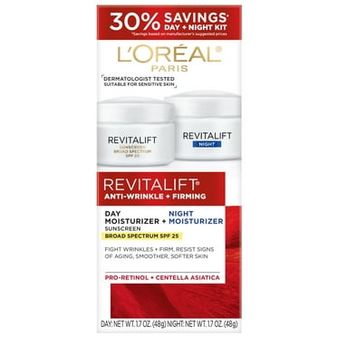 L'Oreal Paris Revitalift Anti-Wrinkle Skincare Set, Day Moisturizer with SPF 25, 1 kit