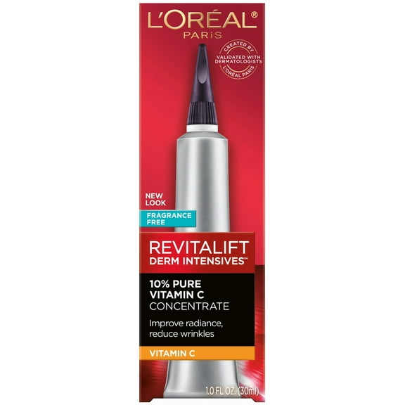 L'Oreal Paris Revitalift Derm Intensives 10 Percent Pure Vitamin C Serum, Paraben Free, 1 fl oz