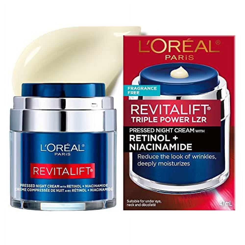 L'Oreal Paris Revitalift Pressed Night Cream with Retinol, Niacinamide, Visibly Reduce Wrinkles