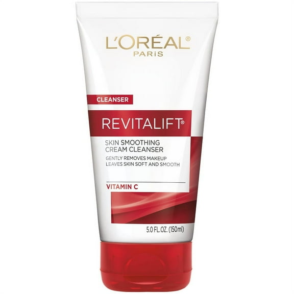 L'Oreal Paris Revitalift Radiant Smoothing Cream Cleanser, Exfoliates, 5 fl oz