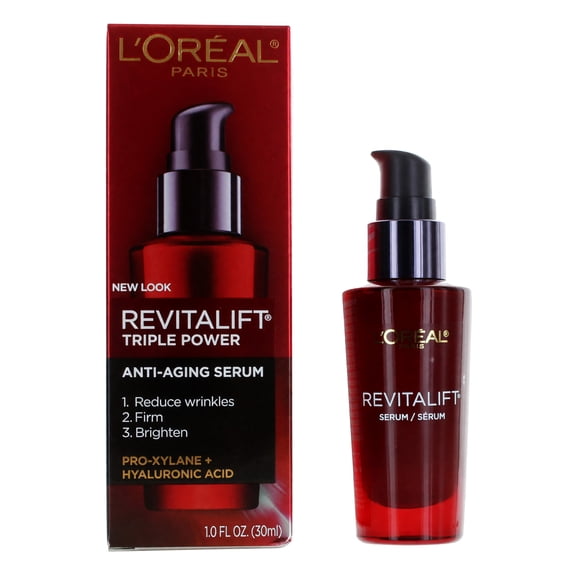 L'Oreal Paris Revitalift Triple Power Anti-Aging Concentrated Face Serum, Hyaluronic Acid and Pro-Xylane, Reduces Wrinkles 1.0 fl. oz.
