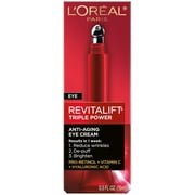 LOreal Paris Revitalift علاج العين ثلاثي القوة، يقلل التجاعيد، 0.5 أونصة فلورية