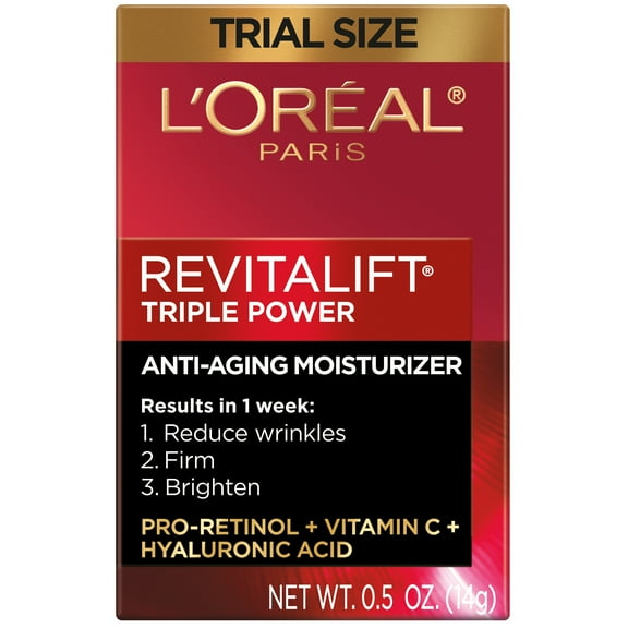 L'Oreal Paris Revitalift Triple Power Face Moisturizer, Anti-Aging, 0.5 oz