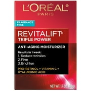 LOreal Paris Revitalift Triple Power Face Moisturizer, Unscented Cream, 1.7 oz