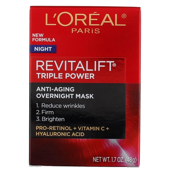 L'Oreal Paris Revitalift Triple Power Intensive Overnight Mask 1.7 oz (Pack of 2)