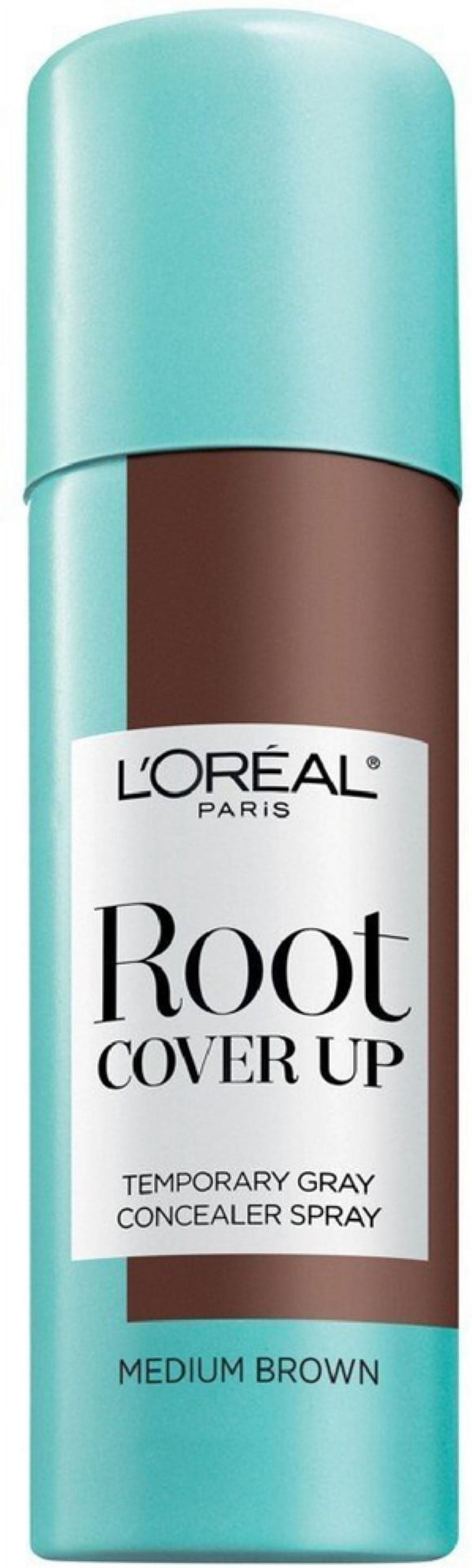 L'Oreal Paris Root Cover Up Temporary Gray Concealer Spray, Medium Brown 2 oz (Pack of 2)