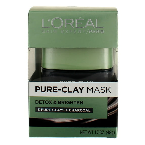 L'Oreal Paris Skin Care Pure Clay Mask Detox & Brighten 1.7 oz (Pack of 4)