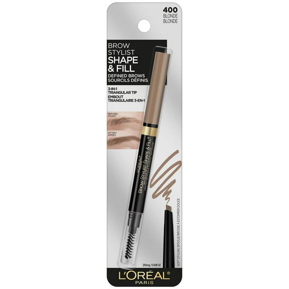 L'Oreal Paris Stylist Shape and Fill Mechanical Eyebrow Makeup Pencil, Blonde