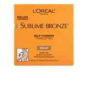 L'Oreal Paris Sublime Bronze Self-Tan Towelettes, Gradual Self Tanner, 6 Count Kit
