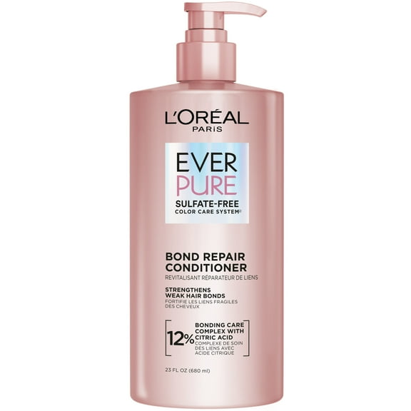 L'Oreal Paris Sulfate Free Bond Repair Conditioner for Damaged Hair, EverPure, Pump, 23 fl oz
