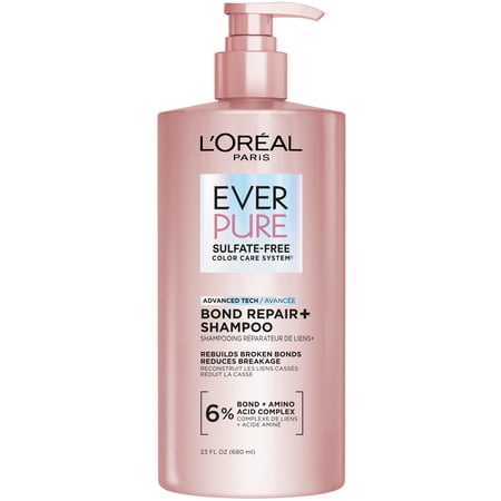 L'Oreal Paris Sulfate Free Bond Repair Shampoo for Damaged Hair, EverPure, for Adults, 23 fl oz