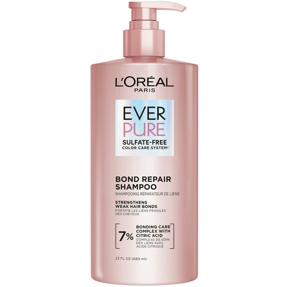 L'Oreal Paris Sulfate Free Bond Repair Shampoo for Damaged Hair, EverPure, for Adults, 23 fl oz