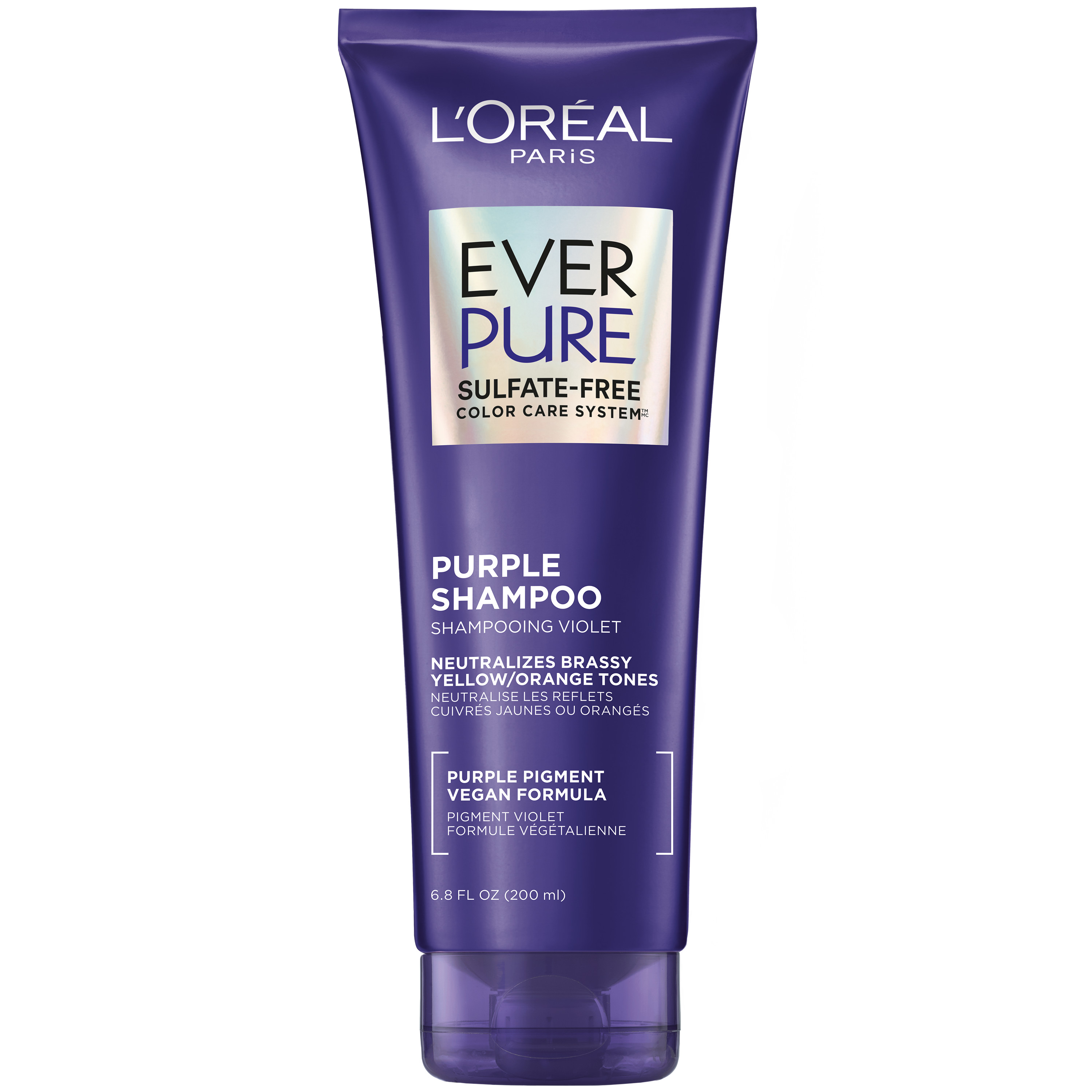 L'Oreal Paris Sulfate Free Purple Shampoo for Toning Blonde and Bleached Hair, EverPure 6.8 fl oz - image 1 of 11