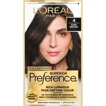 L'Oreal Paris Superior Preference Fade-Defying Permanent Hair Color, 4 Dark Brown, 1 kit