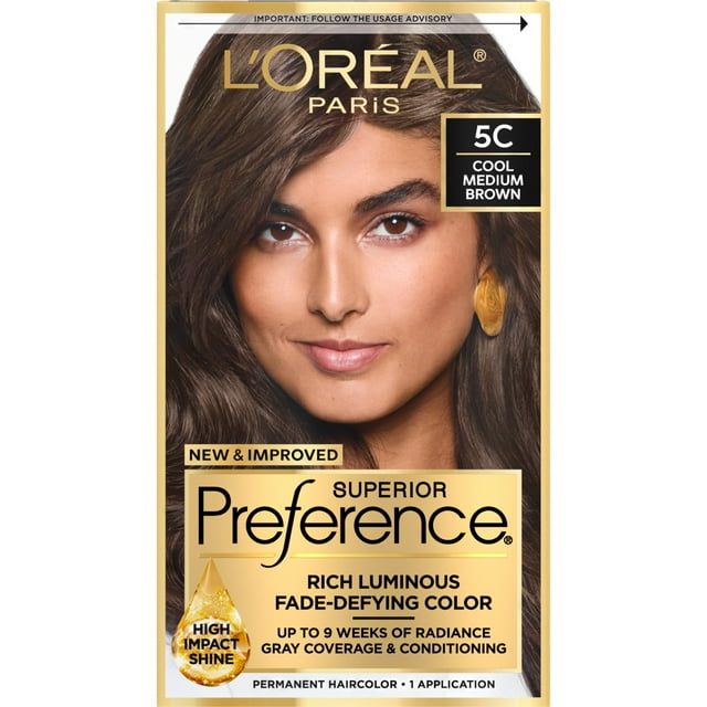 L'Oreal Paris Superior Preference Fade-Defying Permanent Hair Color, 5C ...