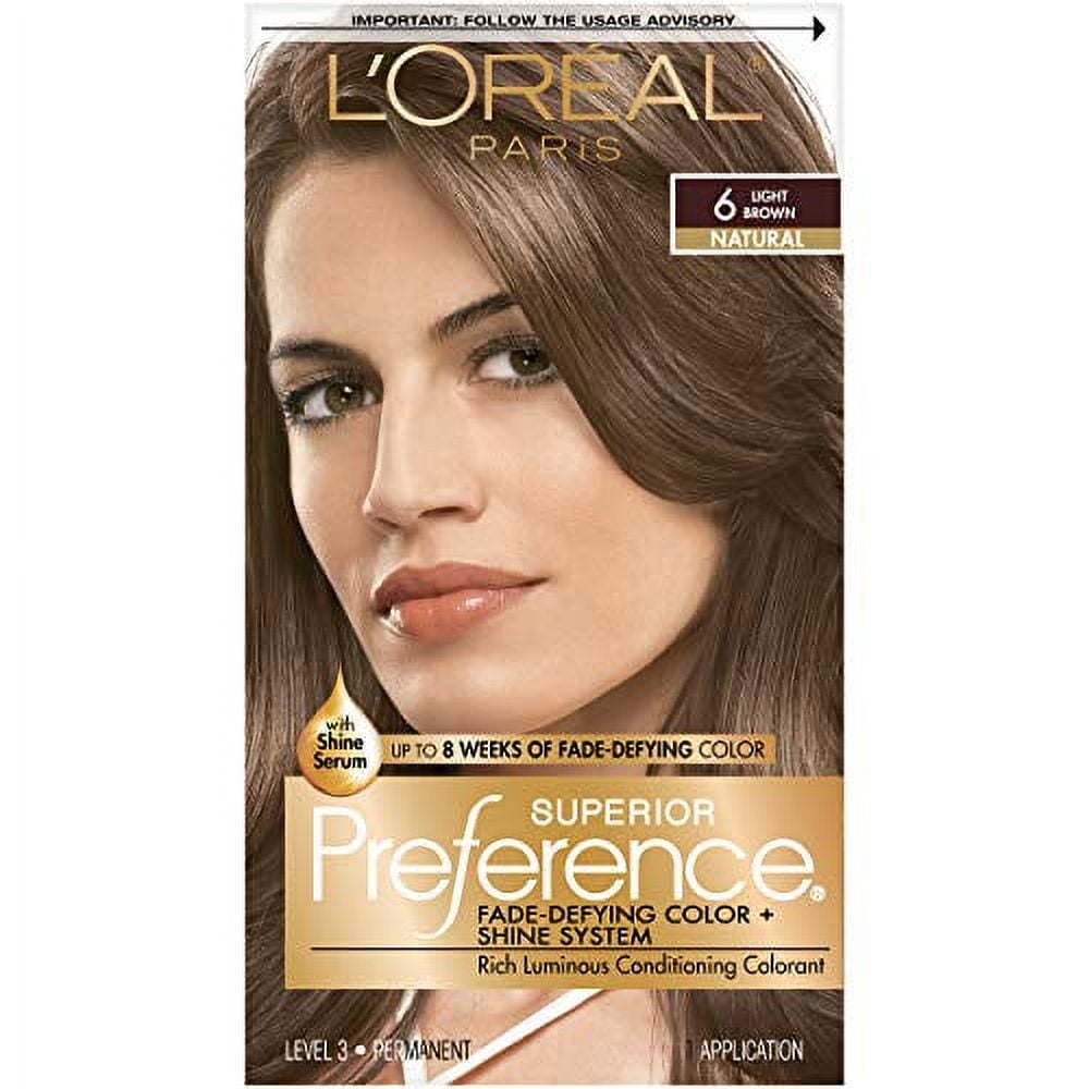 6 / 6N Light Brown , L'oreal Pro DIA RICHESSE Demi-Permanent Tone-on-Tone  Creme Hair Color Dye, Ammonia-Free Loreal Cream Haircolor - Pack of 6 w/